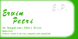 ervin petri business card